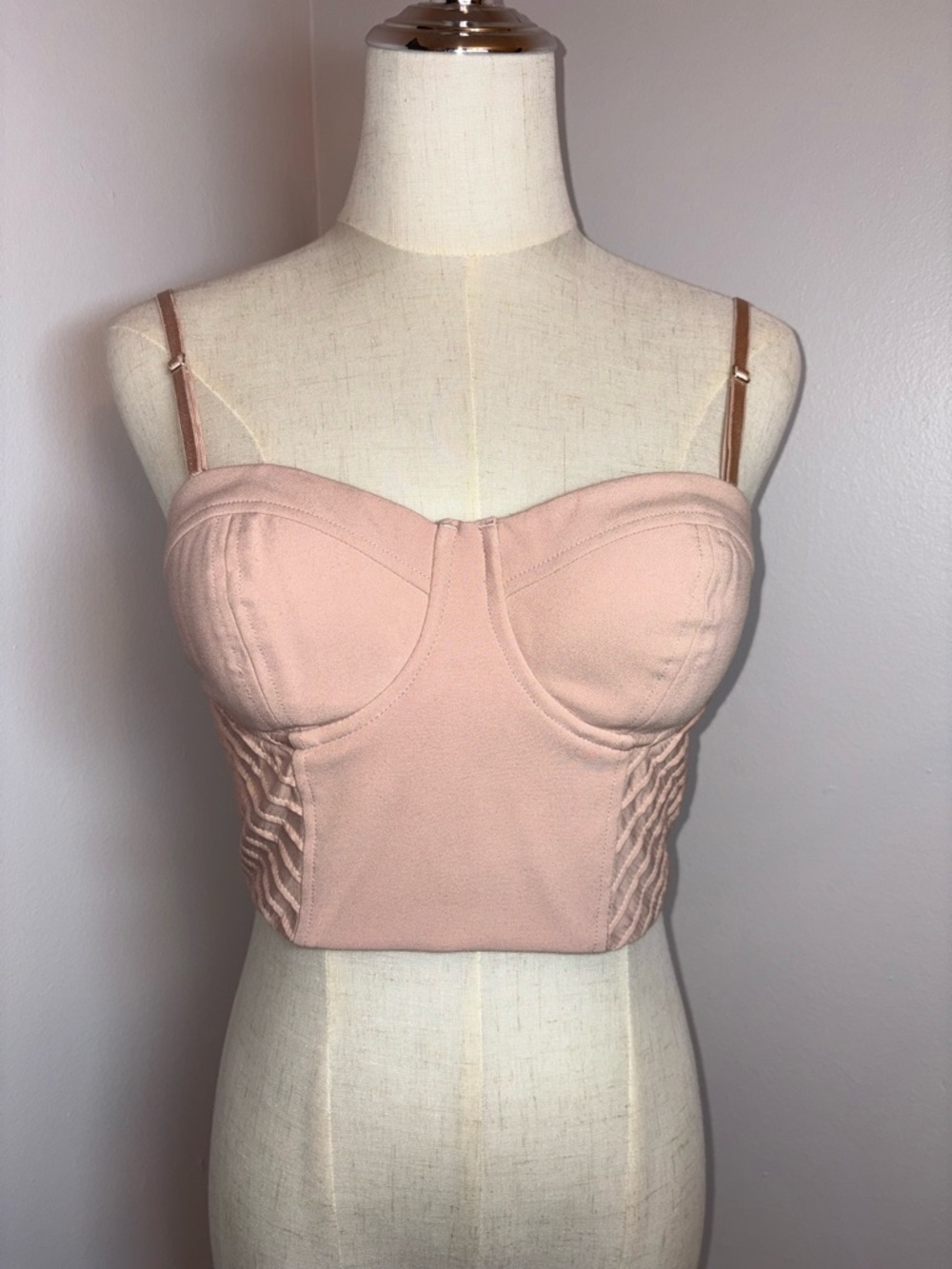Marciano Los Angeles Jennifer Lopez Roslyn Corset Crop Top In Powder Pink Size 4
